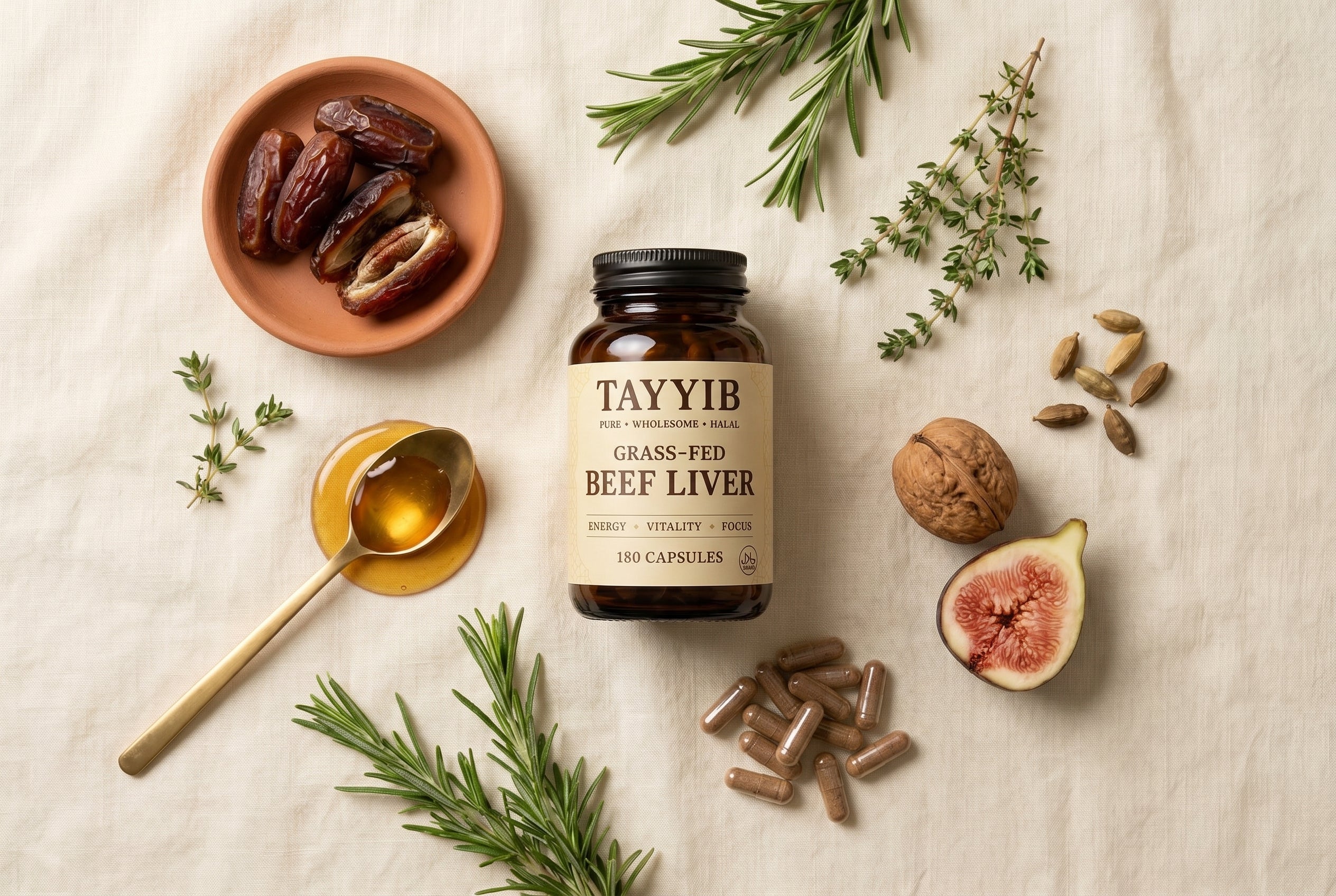 Halal-Sourced Beef Liver Capsules for Energy, Focus & Strength