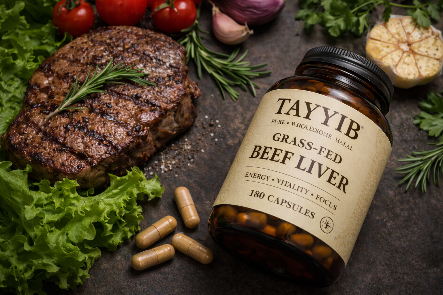 Tayyib Grass-Fed Beef Liver Capsules