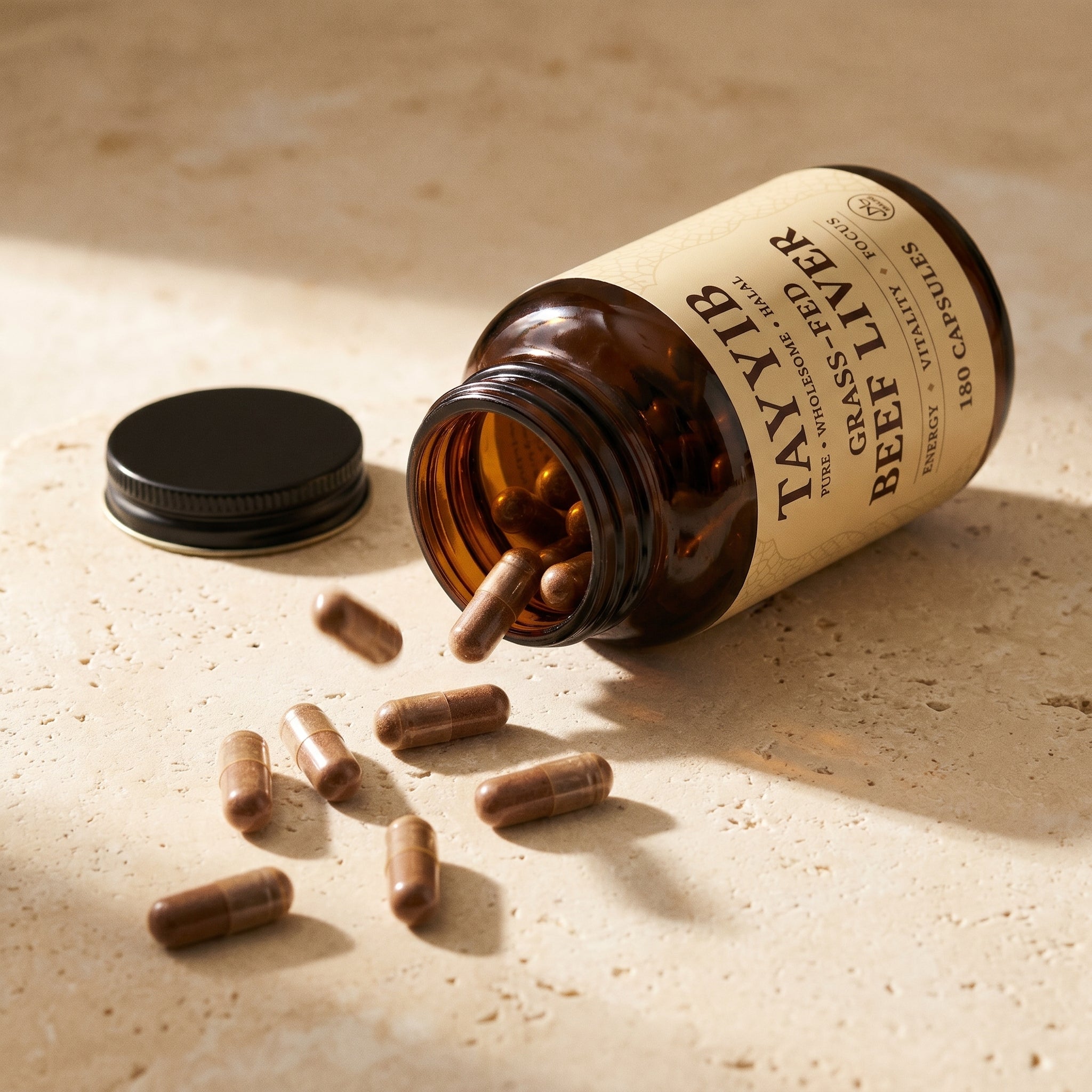 Halal-Sourced Beef Liver Capsules for Energy, Focus & Strength