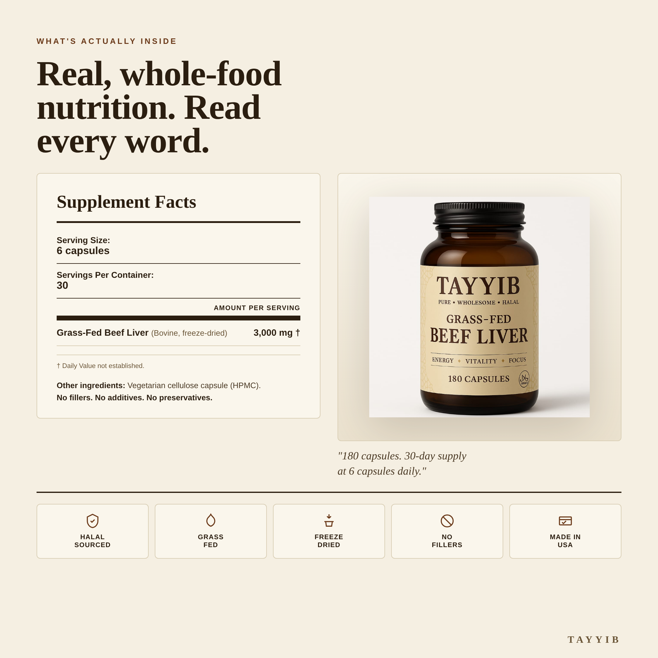 Halal-Sourced Beef Liver Capsules for Energy, Focus & Strength